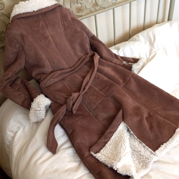 Bebe faux suede long coat XS - Picture 2 of 10